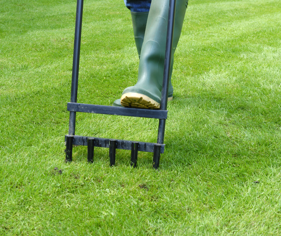 Fallas Landscape Aerate lawn